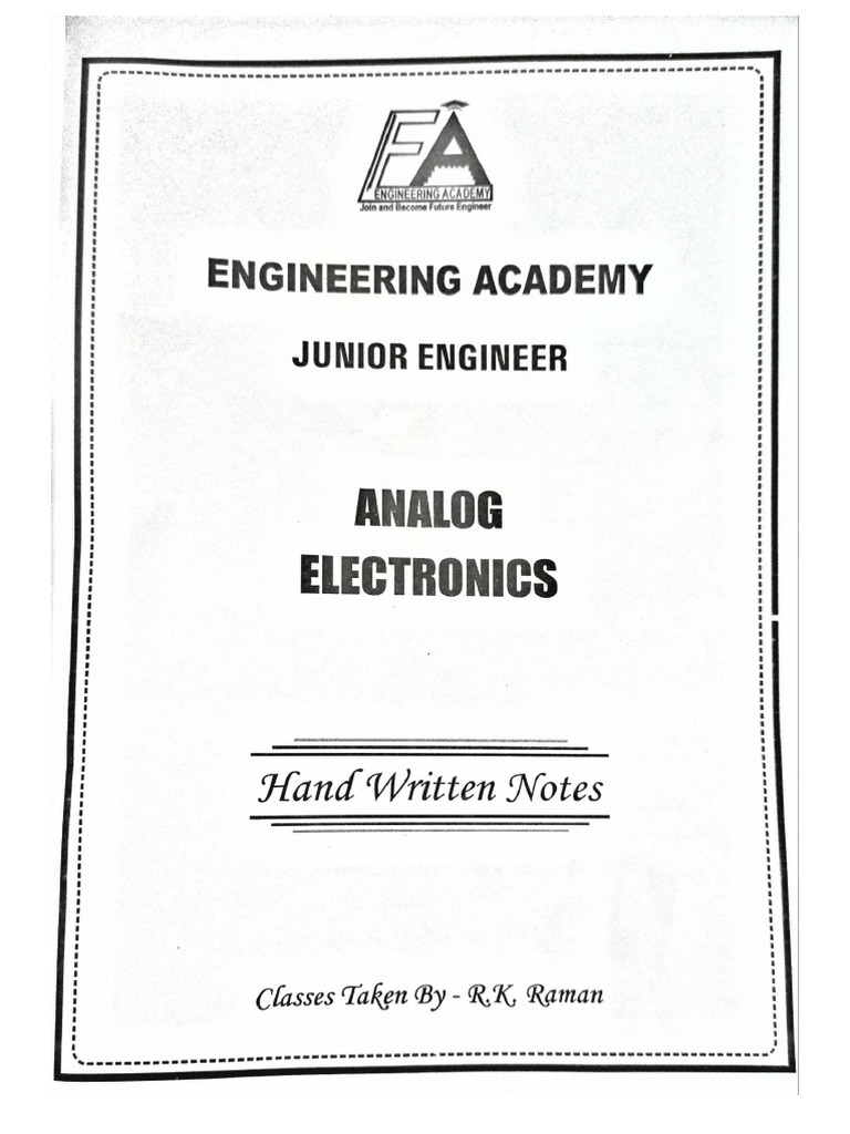 Ec Classes Analog Electronics Class Notes A Engineering Subject in Easy ...