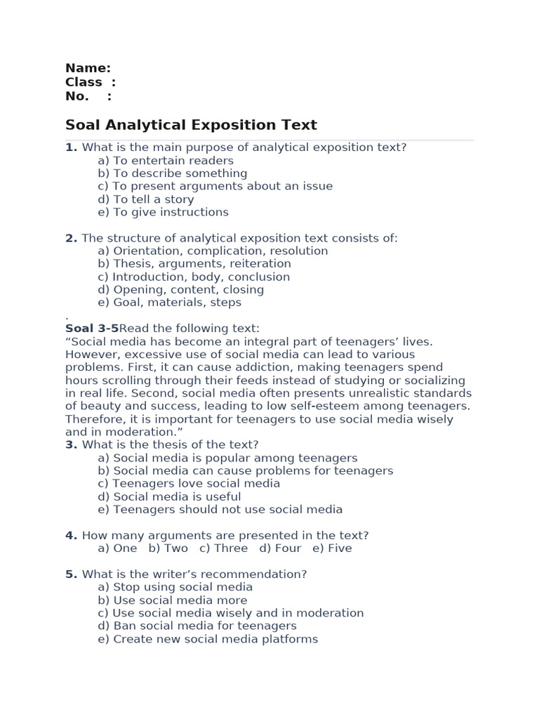 Latihan Soal Analytical Exposition Text | PDF | Argument | Human ...