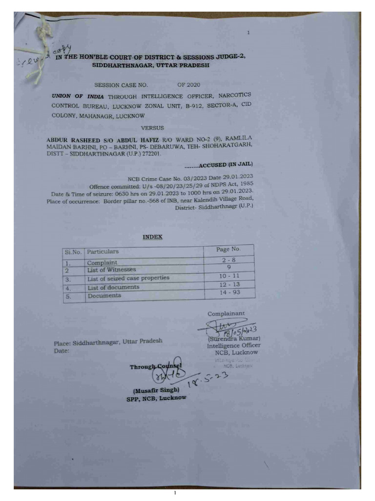 A.R. Hashmi Case Dairy S. Nagar | PDF