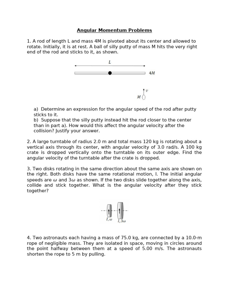 6.angular Momentum Problems | PDF