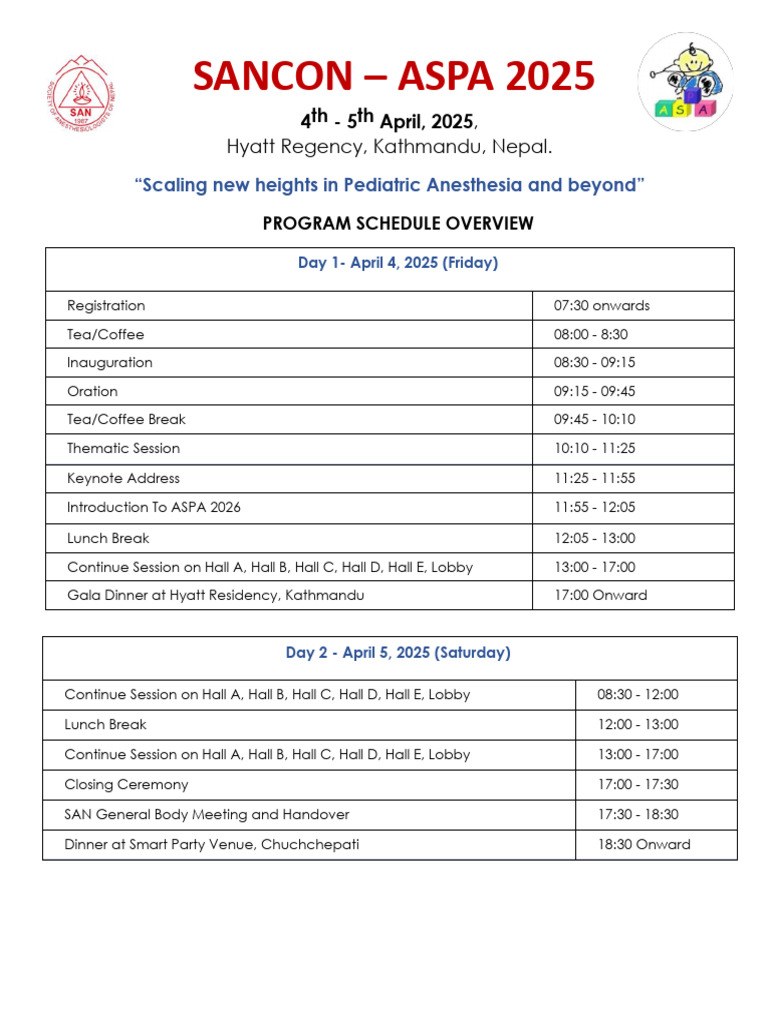 Program Schedule | PDF
