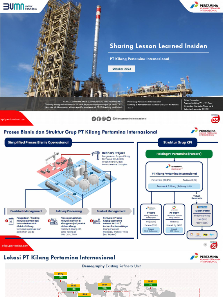 Process Safety Incident Lesson Learned by Didik B KPI | PDF