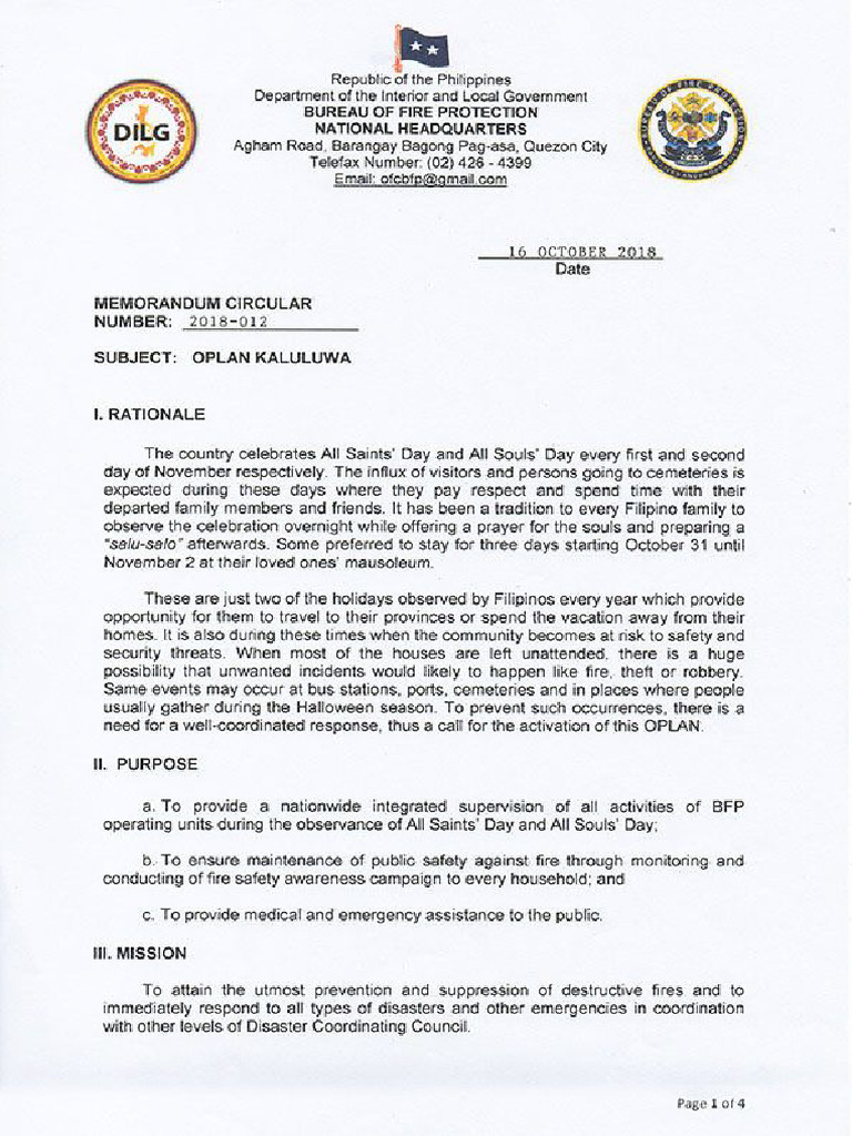 Memorandum Circular OPLAN Kaluluwa | PDF