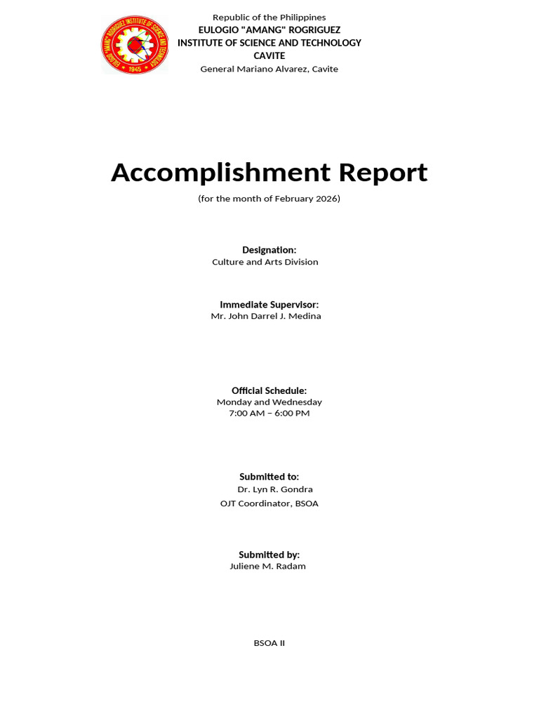 Accomplisment Report Template | PDF