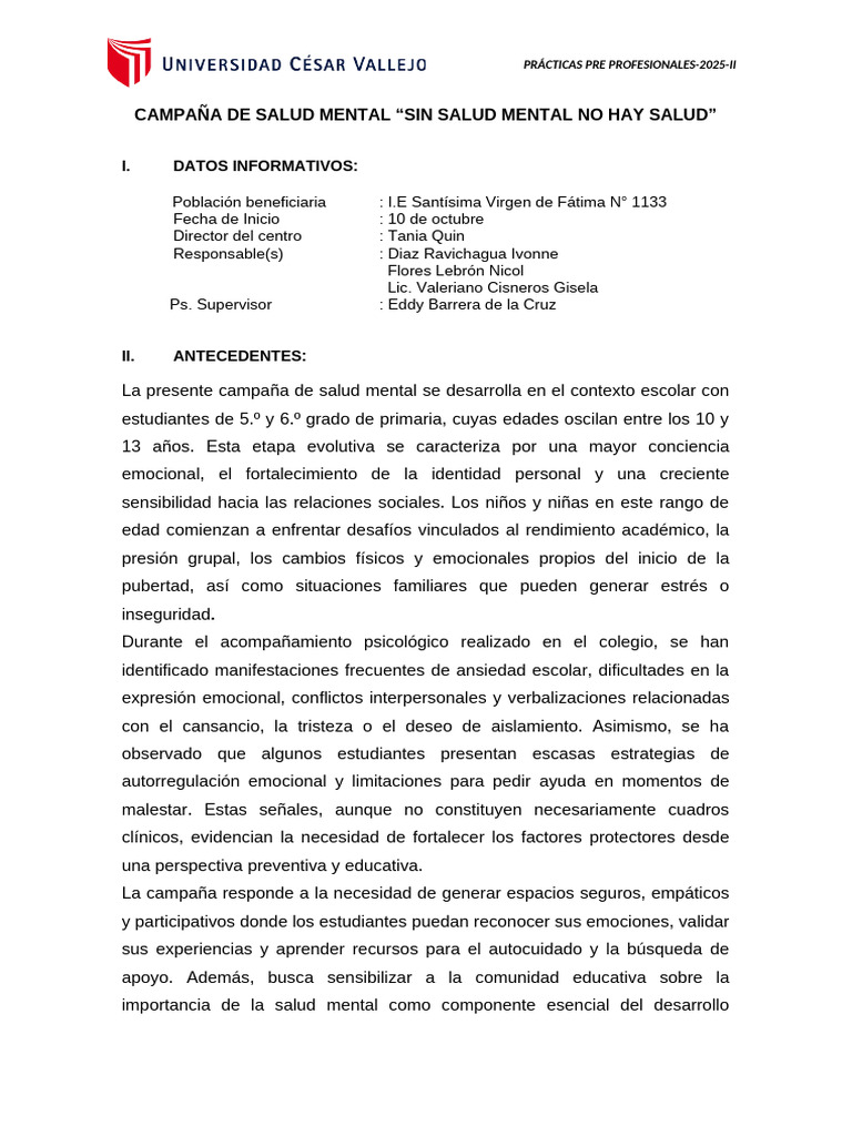 Campaña de Salud Mental 2025 | PDF | Salud mental | Las emociones