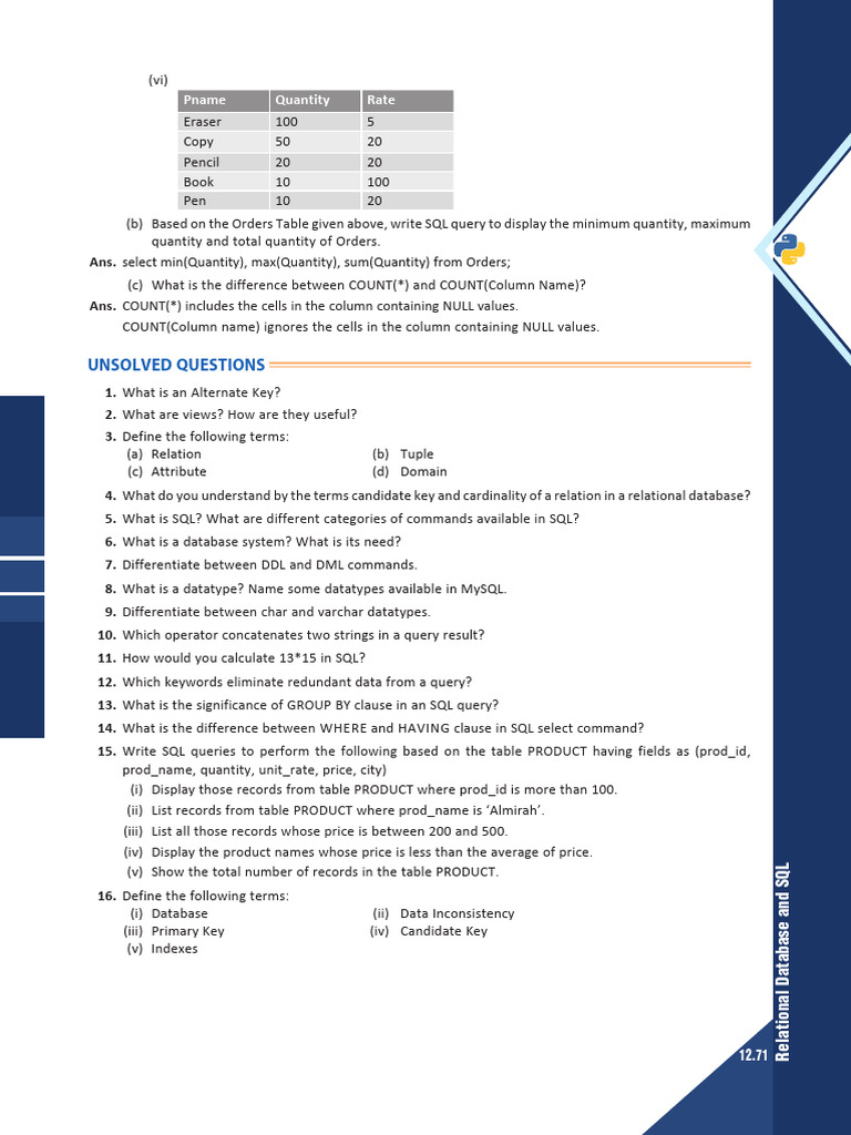 CS Unsolved Questions | PDF | Sql | Information Retrieval