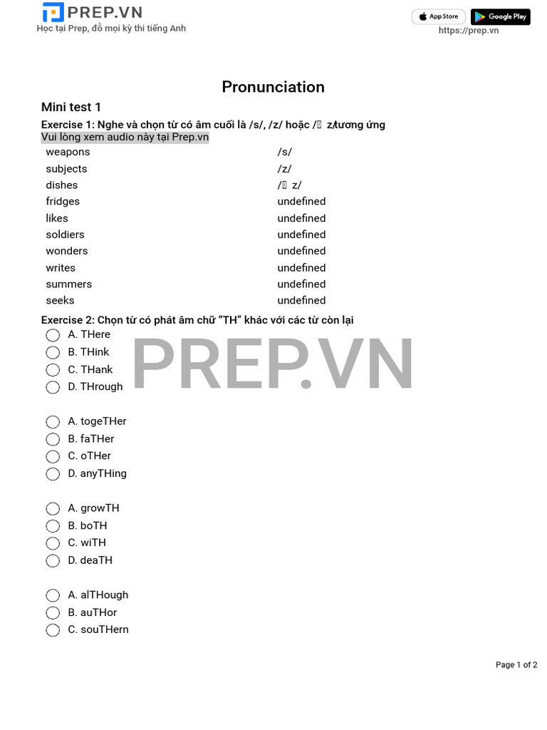 Mini Test 1 | PDF