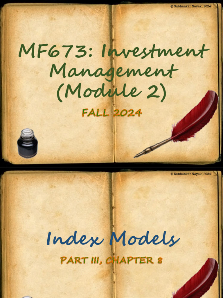 Classnotes - 3.8 Index Models | PDF | Diversification (Finance ...