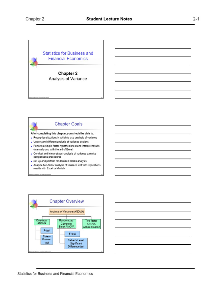 Chapter 2 - Variance Analysis (ANOVA) | PDF | Analysis Of Variance | F Test