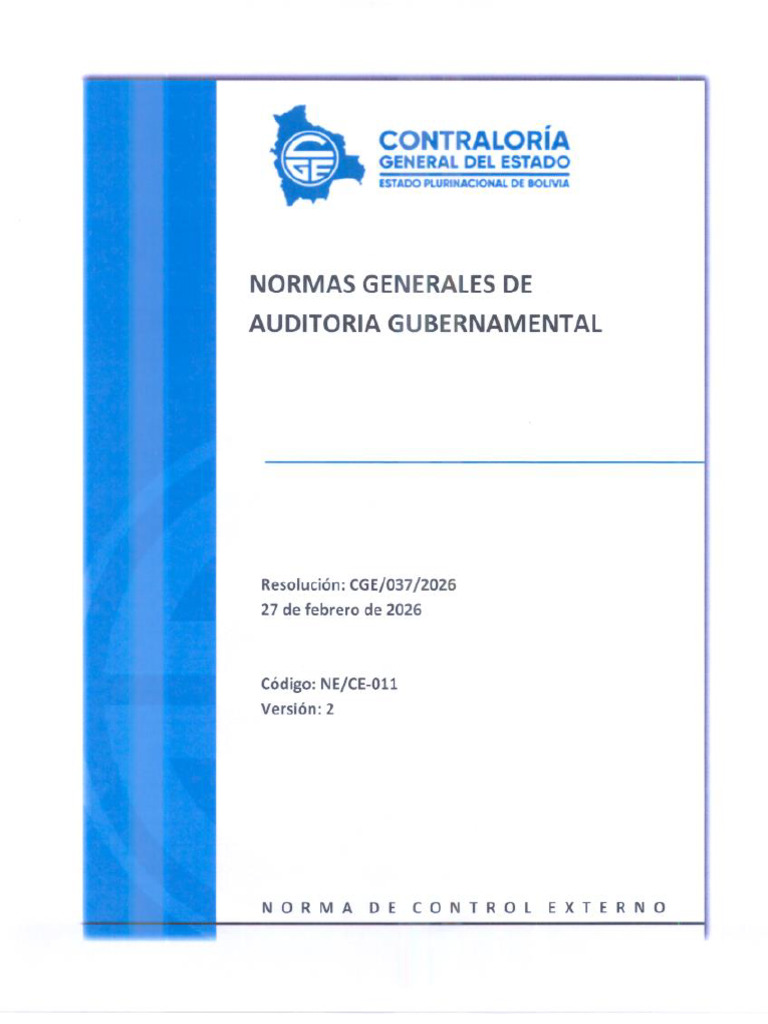 03 01 Normas Generales de Auditoria Gubernamental Ext | PDF
