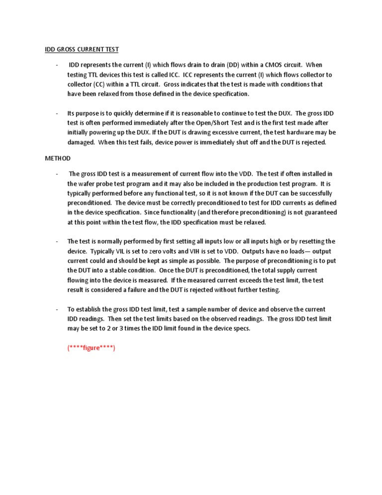 Gross IDD Test Procedure Overview | PDF