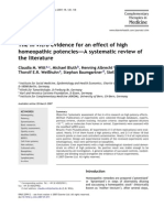 Systematic Review in Vitro Evidence For An Effect of High Homeopathic Potencies 2007