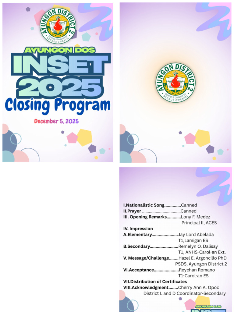 INSET Closing Program | PDF