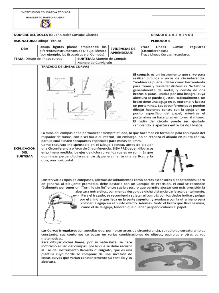 Guia Manejo Del Compas | PDF | Herramientas