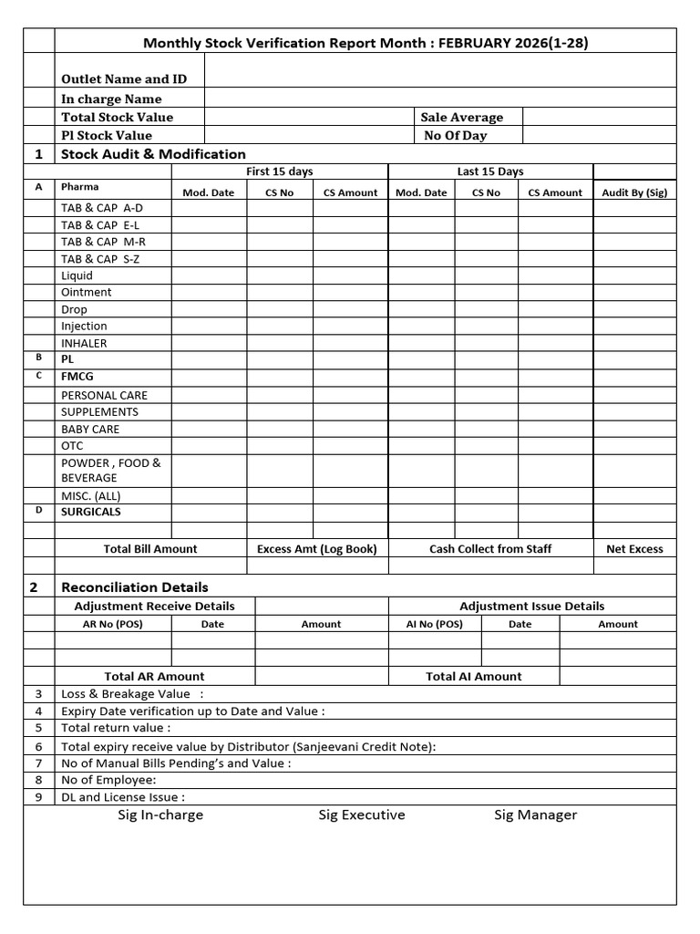 Store Verification Format - FEB 2026 | PDF