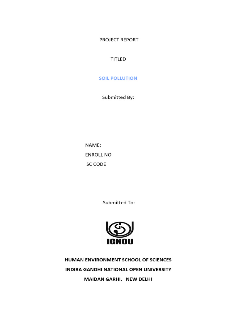 Ahe 01 Report Soil Pollution | PDF | Plant Nutrition | Soil