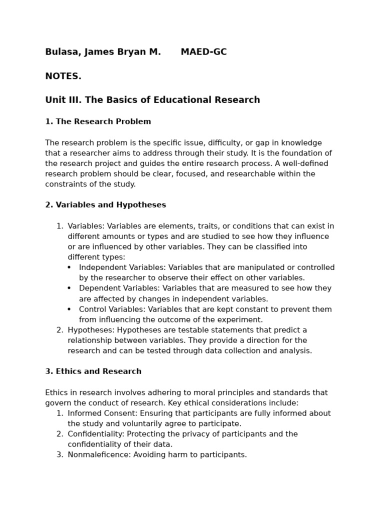 Methods of Research Notes | PDF | Qualitative Research | Validity ...