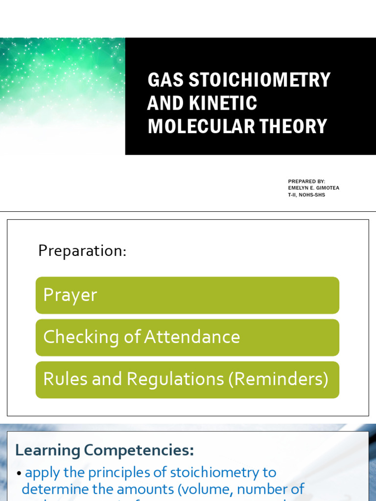 Gas Stoichiometry and KMT | PDF