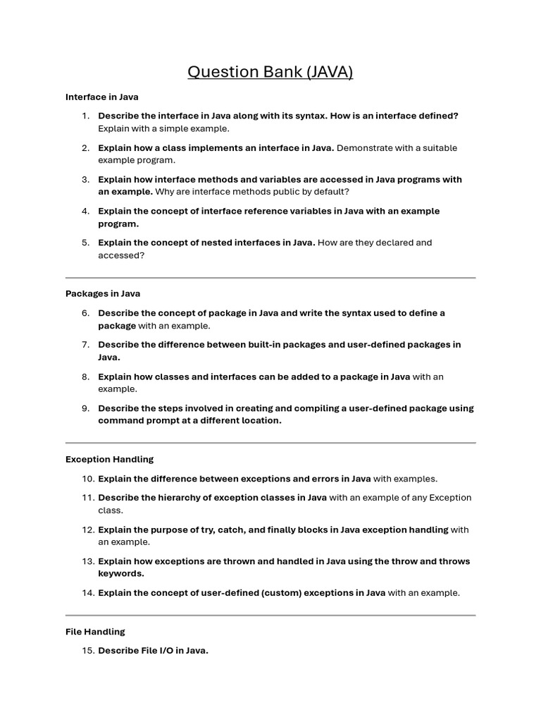 Question Bank 1 | PDF