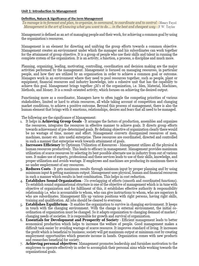 Introduction To Management | PDF | Bureaucracy | Business