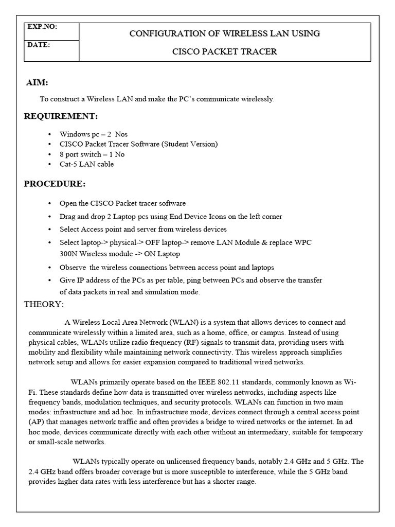 Wireless Lan Experiment 4 | PDF | Computer Network | I Pv6