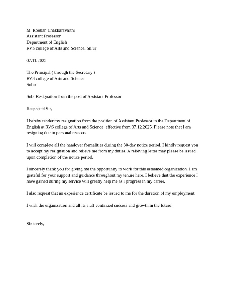 Resignation | PDF