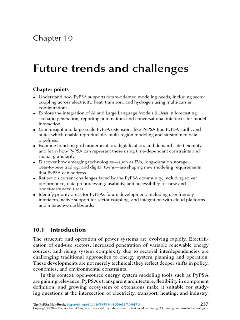 Chapter 10 Future Trends and Challenges 2026 The PyPSA Handbook | PDF ...