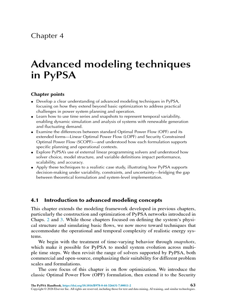 Chapter 4 Advanced Modeling Techniques in PyPSA 2026 The PyPSA Handbook ...