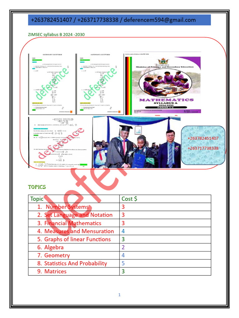 ZIMSEC Syllabus A 2024 ... Lessons | PDF