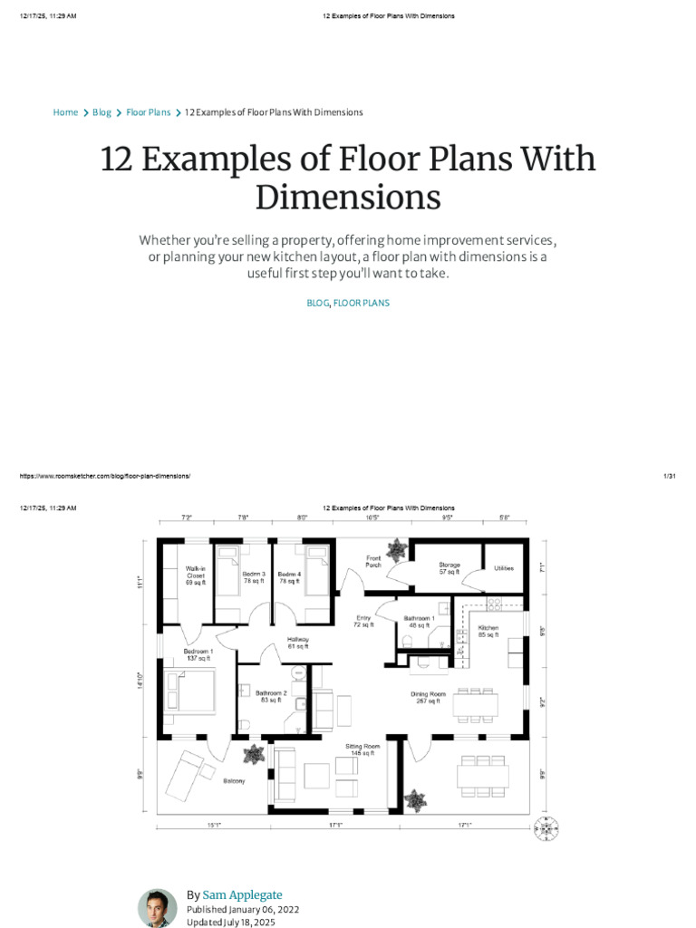 12 Examples of Floor Plans With Dimensions | PDF | Bathroom | Kitchen
