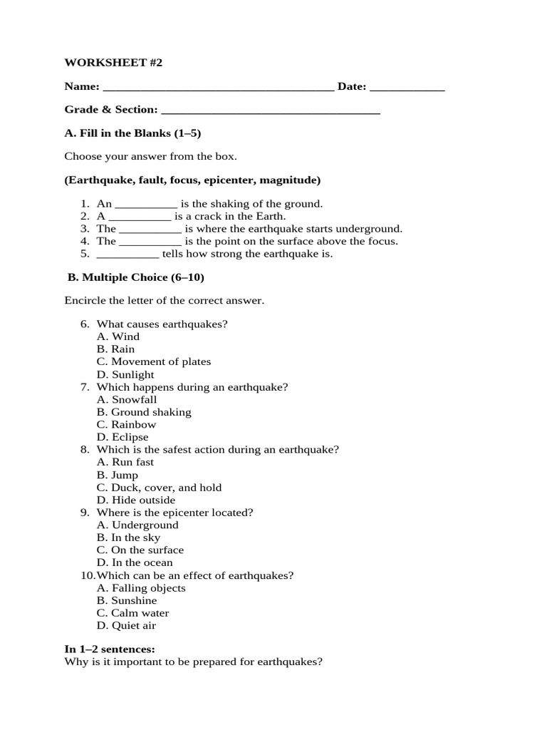 Worksheet #2 | PDF
