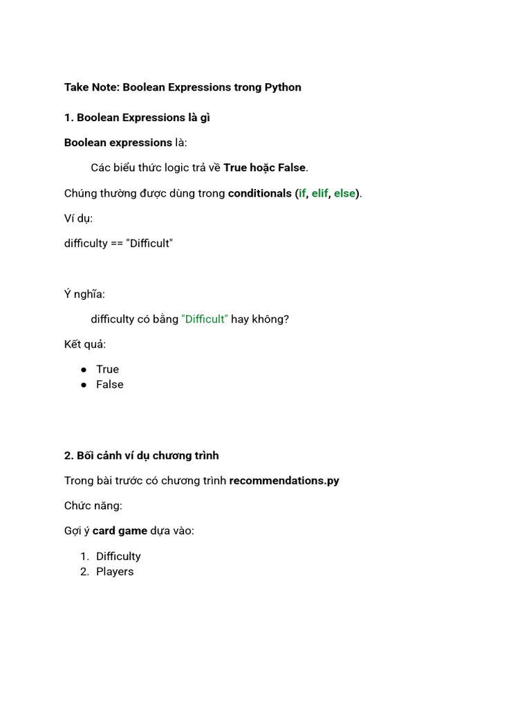 Cs50 Boolean Expressions | PDF
