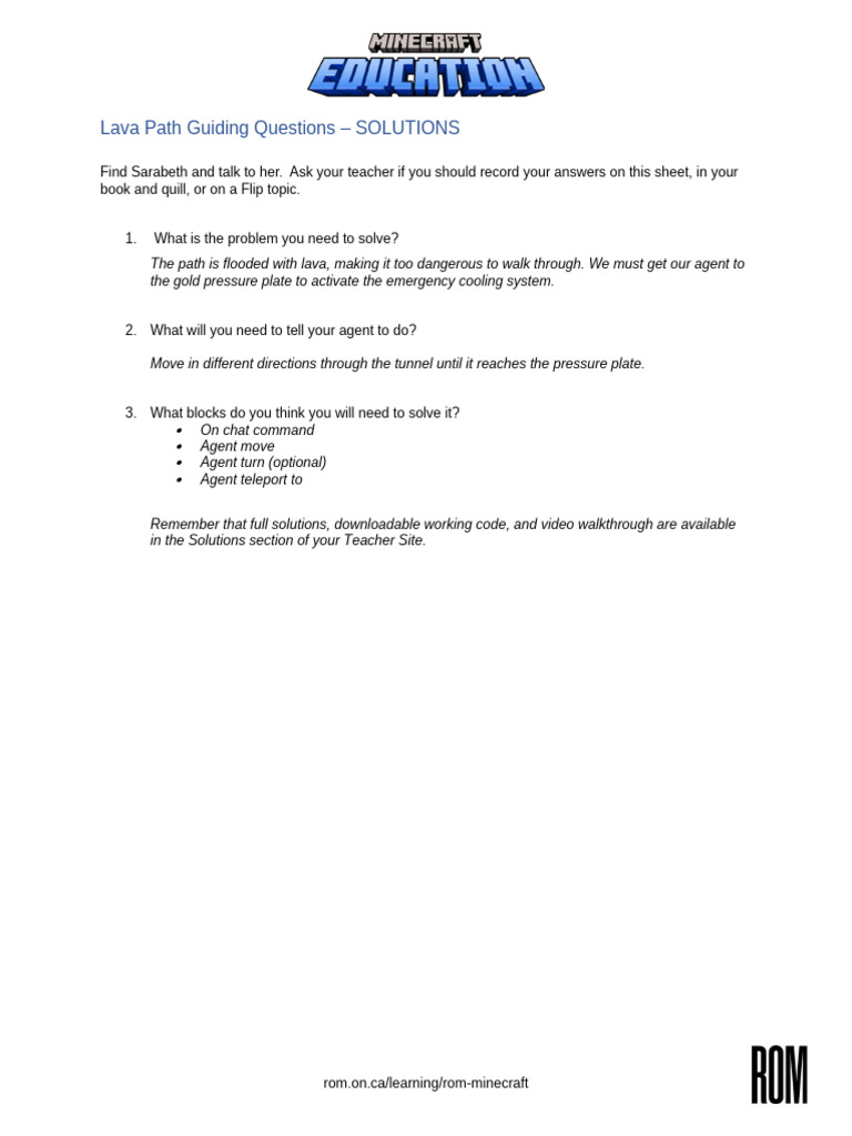Lesson 1 - MMR&M - Solution - White Path Coding Worksheet | PDF | Chess ...