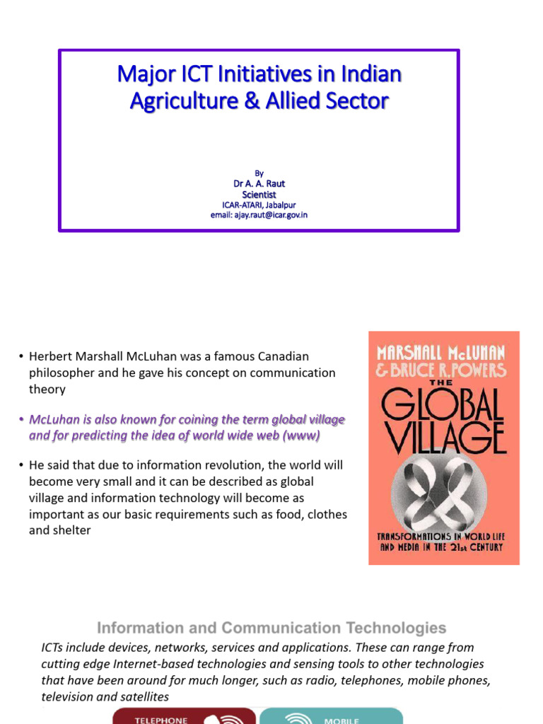 27.03 - Major ICT Initiatives in Indian Agriculture and Allied Areas ...