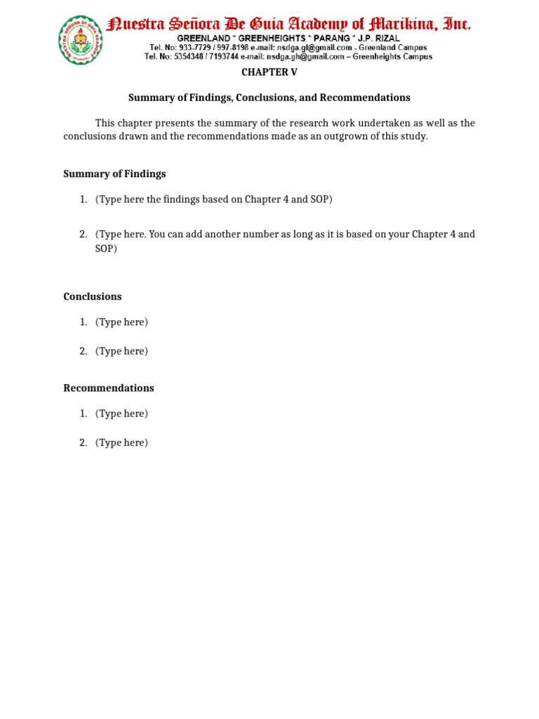 Chapter V Template | PDF