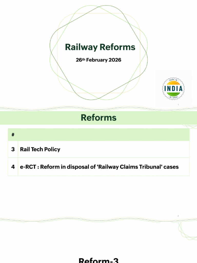 Railway Reforms 26 Feb 2026 | PDF