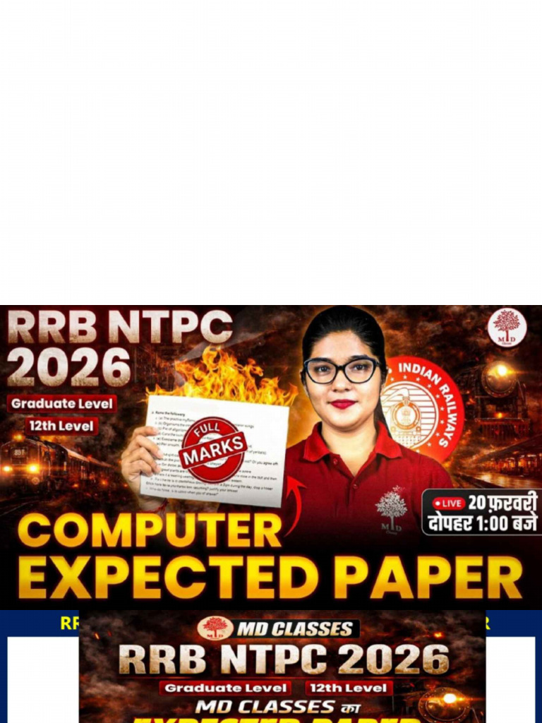 1PM RRB NTPC 2026 Computer (Expected Paper-4) - 20-02-26 | PDF