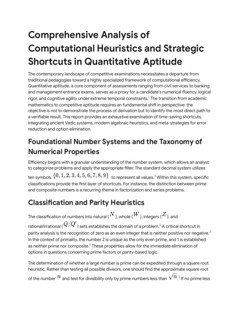 Quantitative Aptitude Shortcuts and Strategies | PDF | Prime Number ...