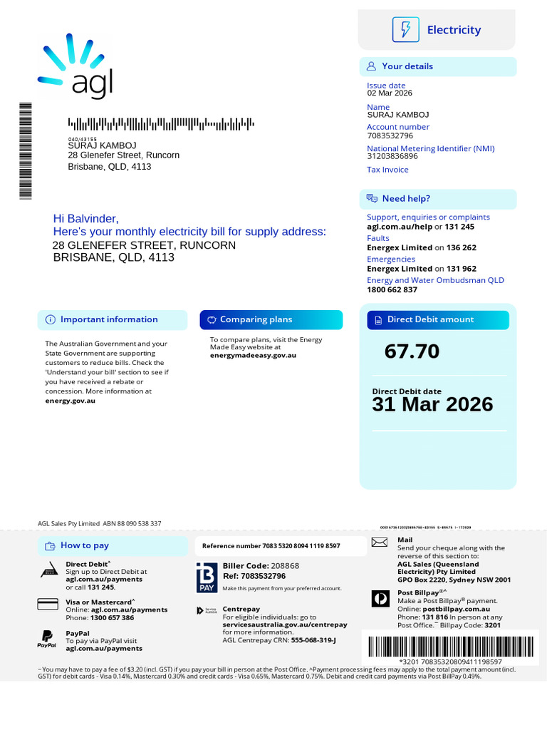 Electricity Bill Aus Soft | PDF