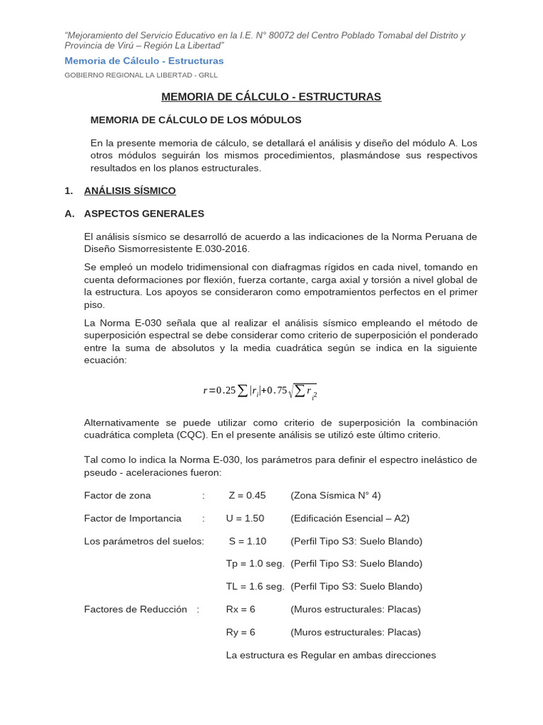 Memoria de Cálculo - Cimpeco | PDF | Fundación (Ingeniería) | Mecanica ...
