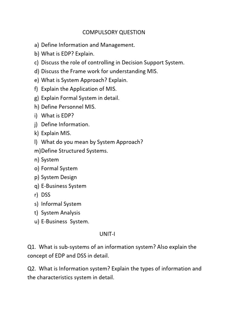 MIS Question Bank | PDF