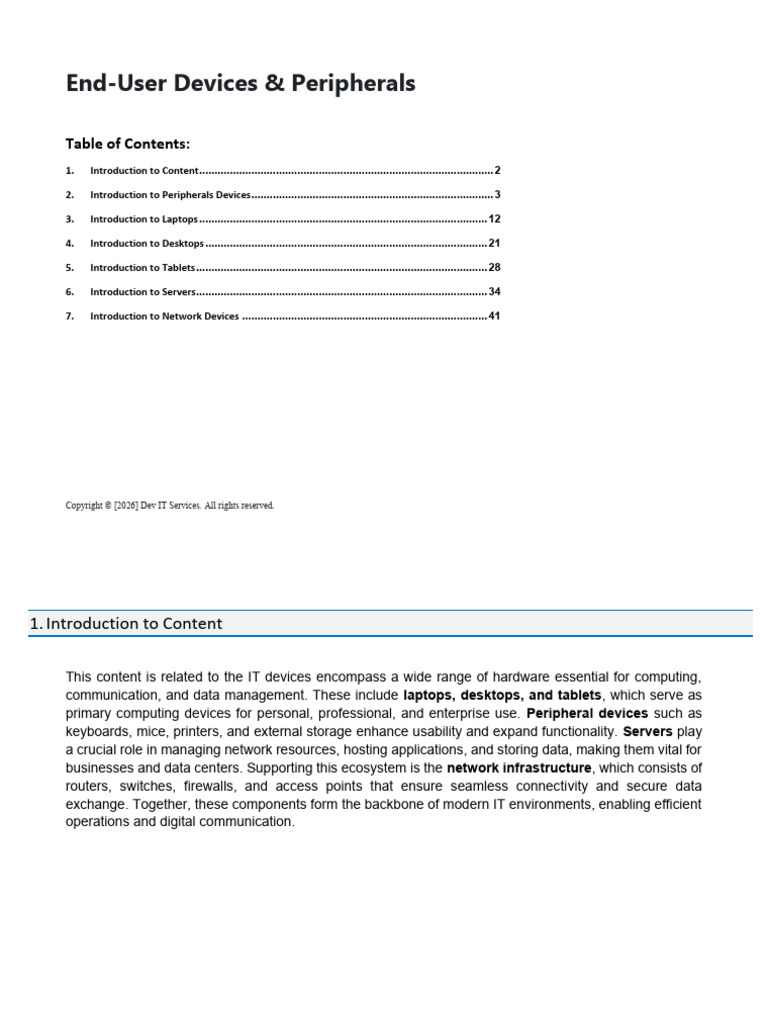 IT End User Devices & Peripherals Handbook - Basic | PDF | Peripheral ...
