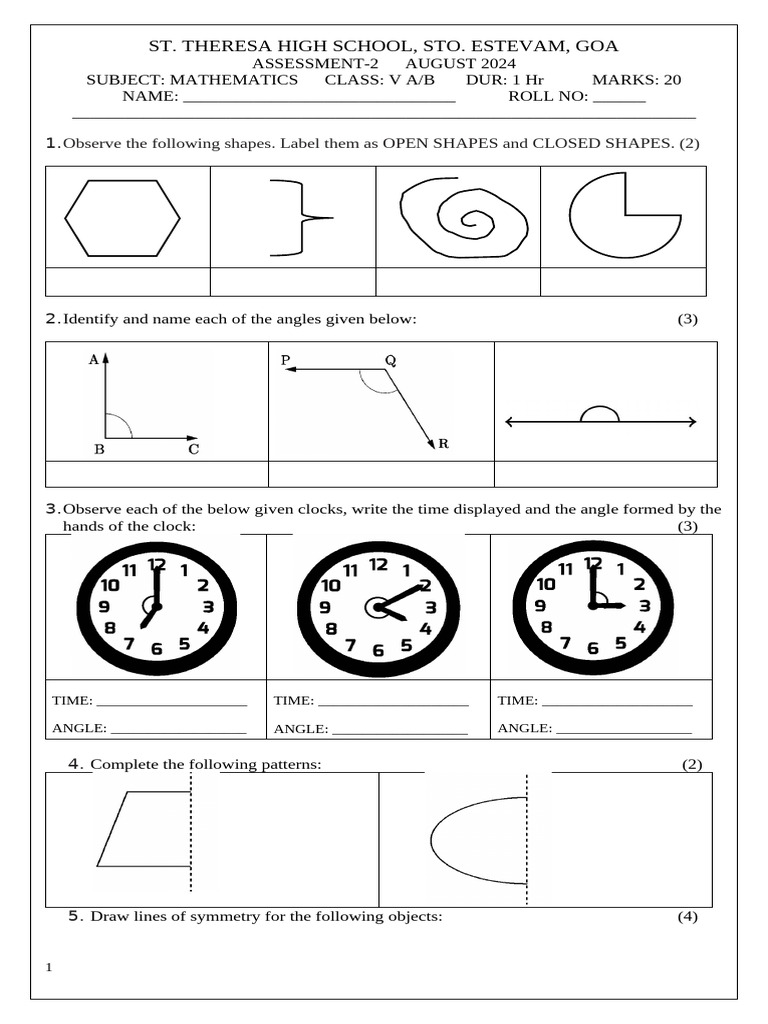 Class V Math Ass 2 | PDF