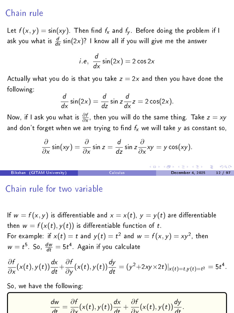 Section - 14.4 Chain Rule | PDF | Mathematical Objects | Mathematics