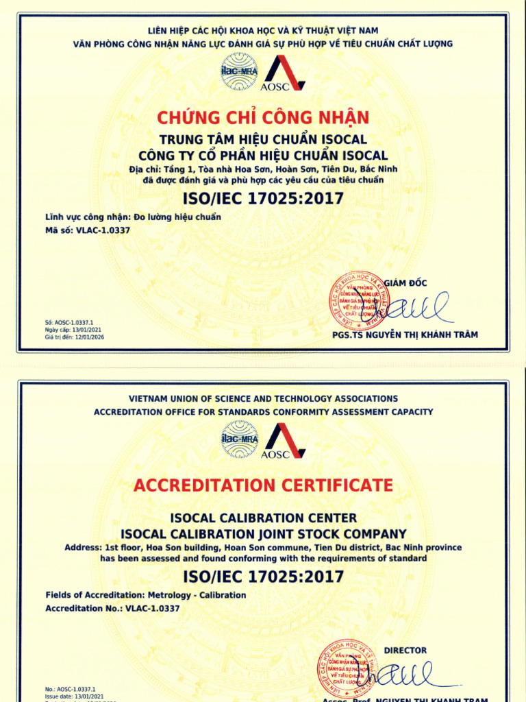 Isocal Cert 17025 | PDF