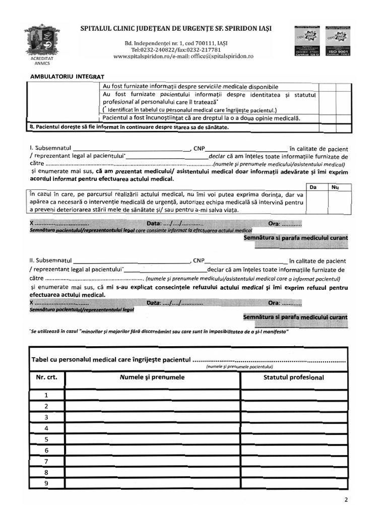 1-3 Acordul Pacientului Informat Ambulator | PDF