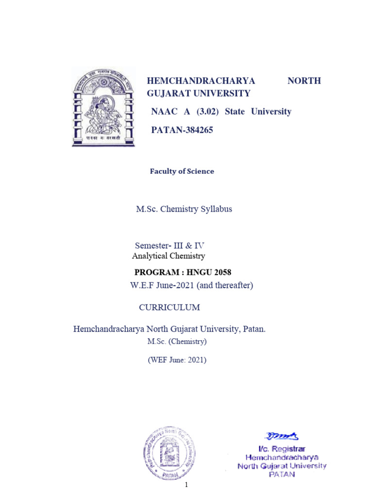 MSC Analitical Chemistry Sem 3 2021 | PDF | Chromatography ...
