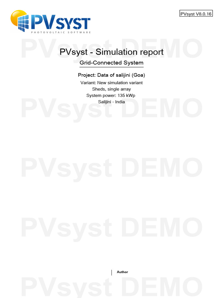 Salijini - Project - VC0-Report (15 Degree) | PDF | Photovoltaic System ...
