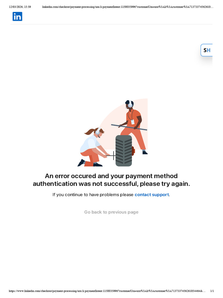 An Error Occured and Your Payment Method Authentication Was Not ...