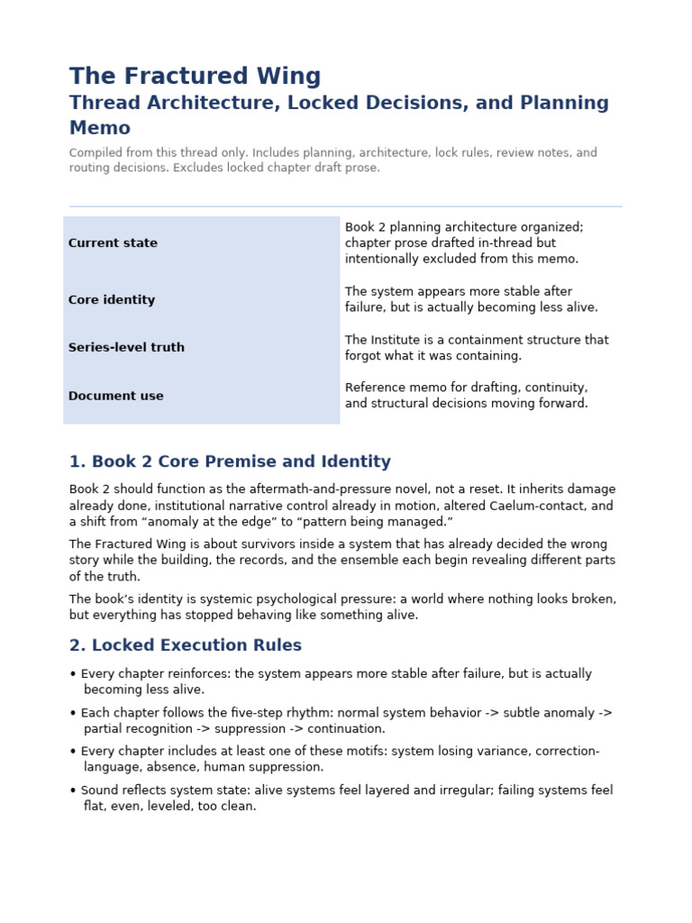 The Fractured Wing Thread Memo v2 | PDF
